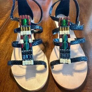Heiress Lifestyle Archives Women's Beaded Malta Sandals/ Black Size 9M